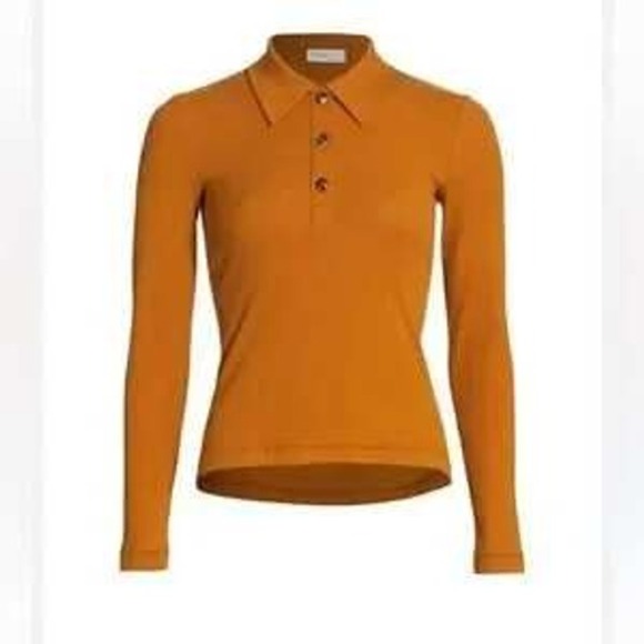 Rosetta Getty Tops - NWT Rosetta Getty Womens Sz M Fitted Wo Long Sleeve 3 Button Collared Polo Shirt